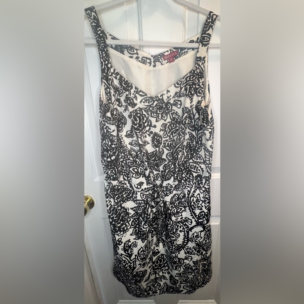 Merona Black and White Sheath Midi Dress